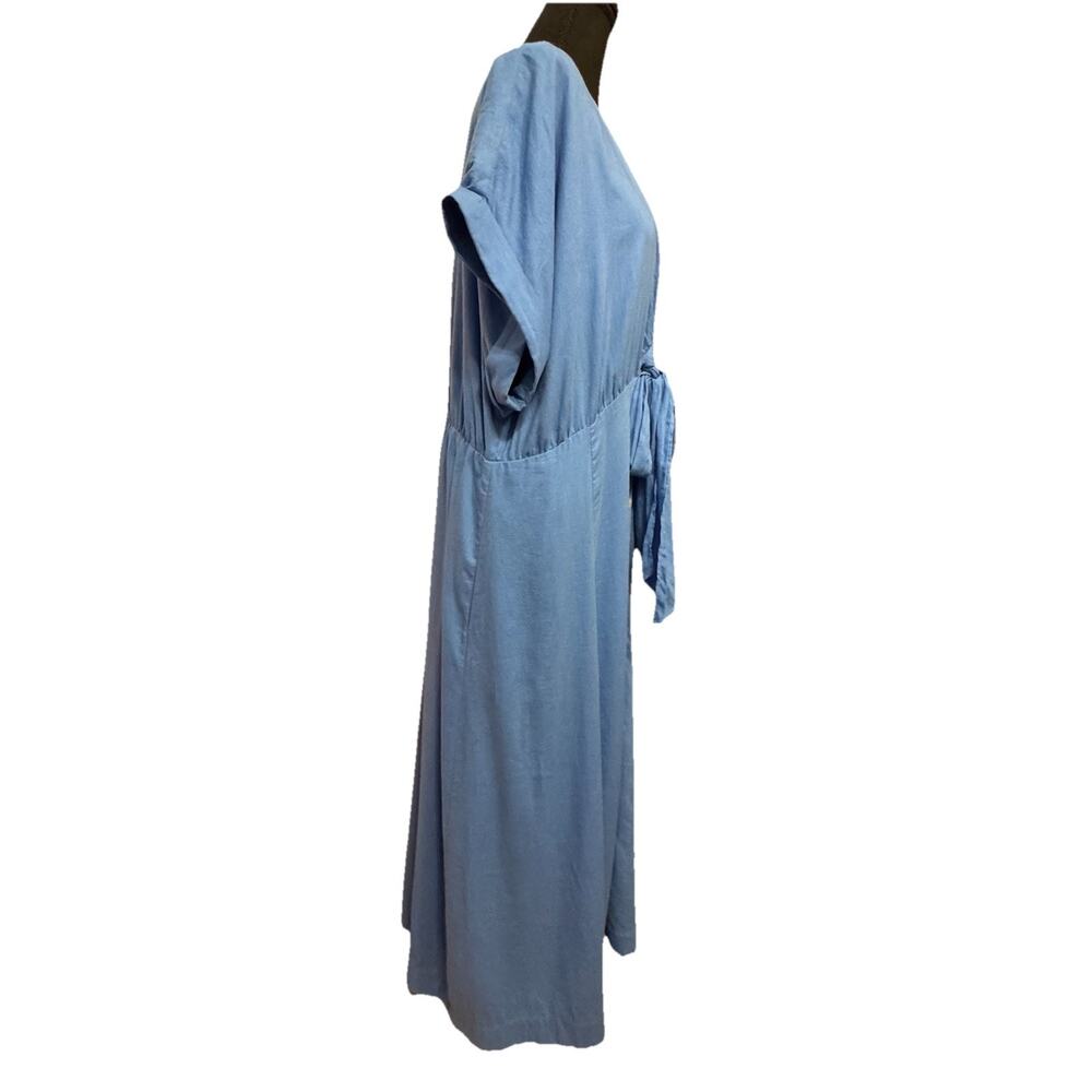 Maeve By Anthropologie Dress 16W Midi Tie Front Button Down Coastal Linen Blend - Picture 7 of 12